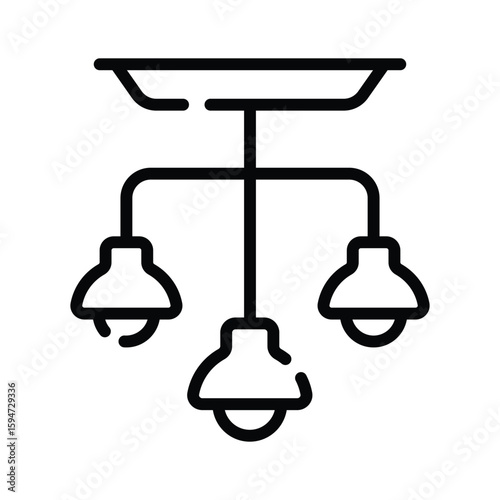 A premium linear icon of artistic ceiling lamps
