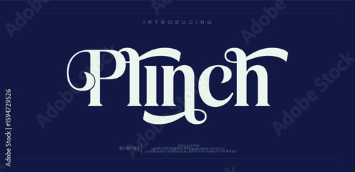 Plinch  Elegant Modern beauty font alphabet logo. Minimal urban fonts for logo, brand etc. Typography typeface uppercase lowercase and number. vector illustration