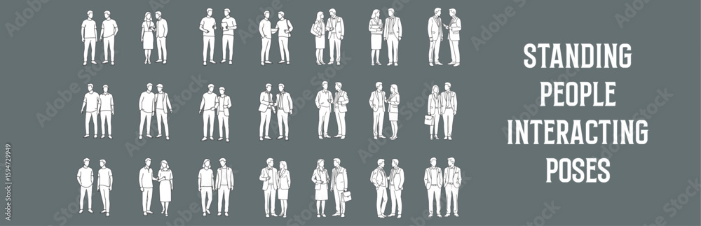 Architectural Drawings standing people interacting poses vector illustration, front view, human person Minimal style hand drawn. Sections, Elevations, Floor Plans Architectural Drawings standing people interacting poses vector illustration, front view, human person Minimal style hand drawn. Sections, Elevations, Floor Plans