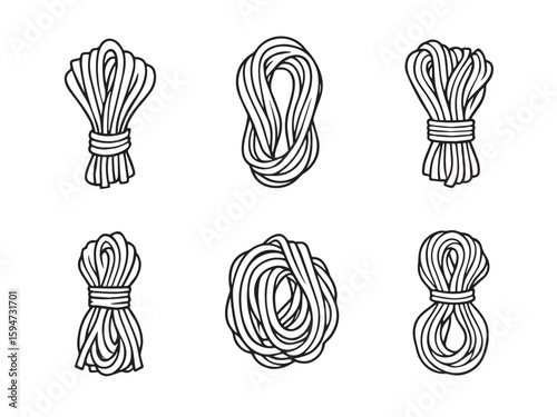 Fettuccine outline food illustration
