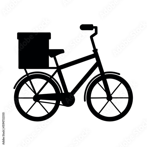 Fast delivery bike used for urban transportation Silhouette Vector illustration
