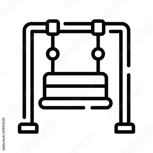 A modern linear icon of relaxing porch swing