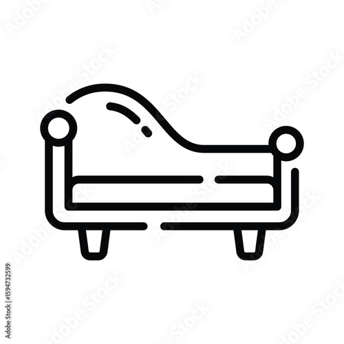 A classy outline icon of elegant home divan