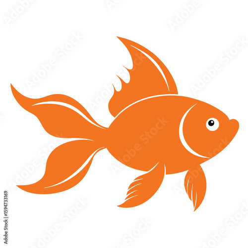 gold fish silhouette on white
