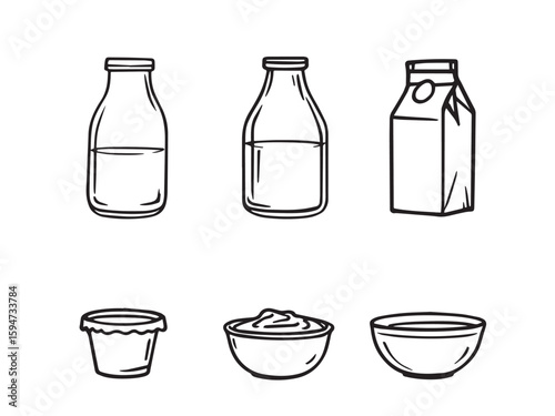 Minimalist milk bottle vector illustration