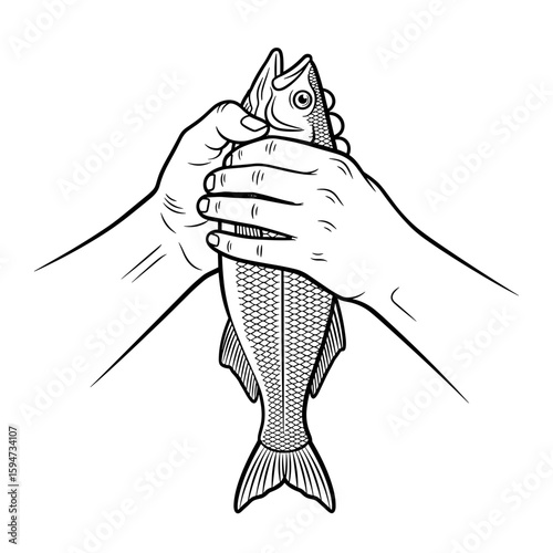 Hands holding a fish, showcasing the catch and its detailed scales