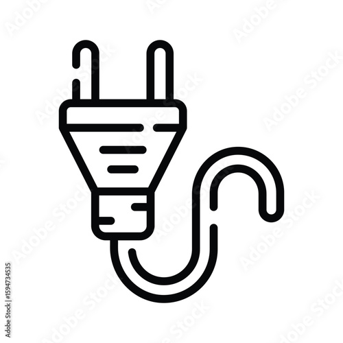 A basic outline icon of home electrical plug