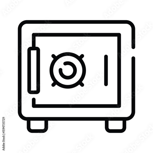 A strong linear icon of home money vault