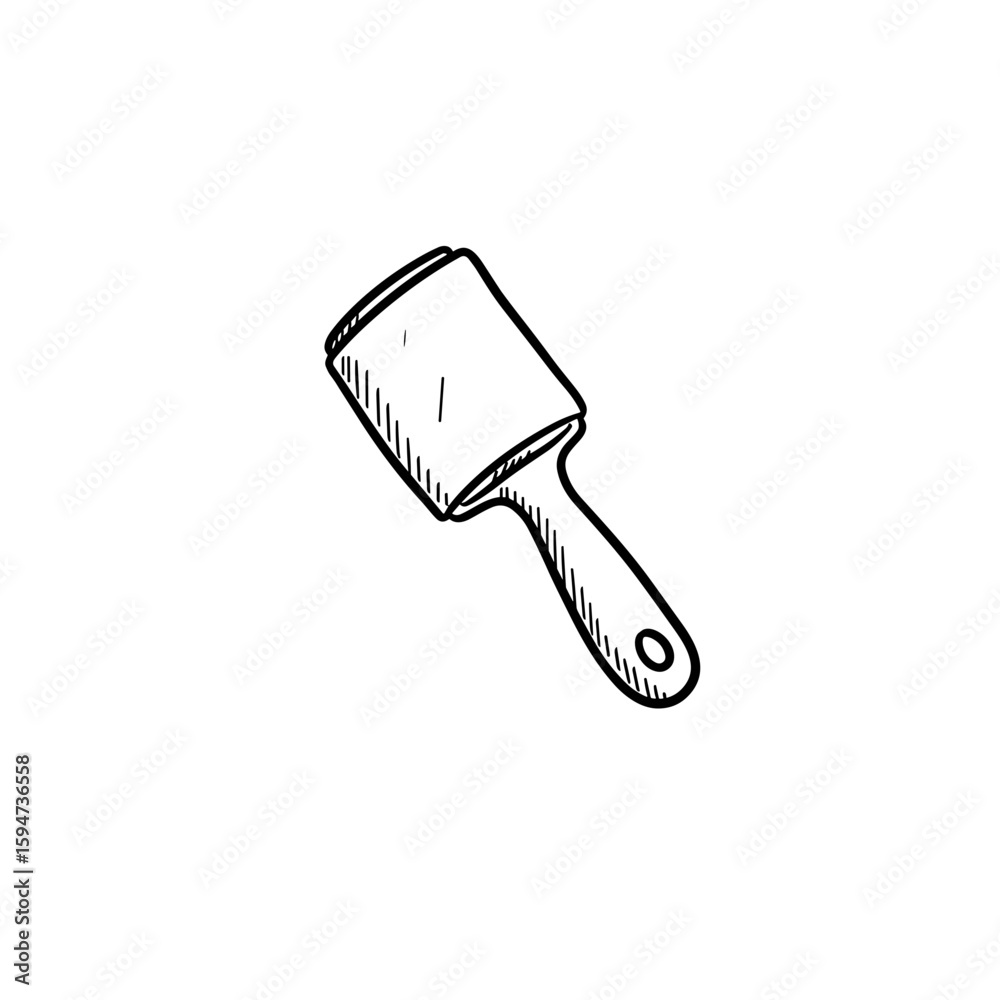 Obraz premium Hand-drawn sketch of a lint roller on a white background