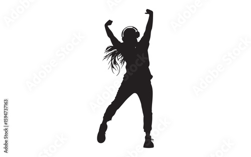 Male Singers Silhouette Vector  Duo Vocal Performance Illustration