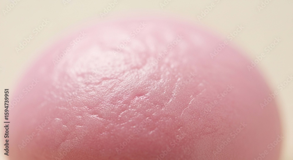 Fototapeta premium Close-up view of a textured, light pink, round cosmetic product.