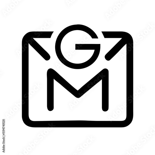 Free Download Modern GM Letter Email Icon – Black Line Art Communication Logo on White Background

 - GFXLoad
