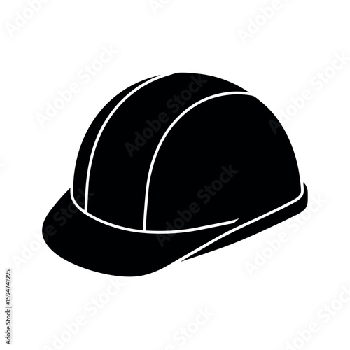 Safety hard hat designed for worksite safety Silhouette Vector illustration