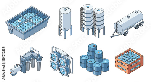 Industrial storage tanks and containers for bulk liquids and materials manufacturing storage