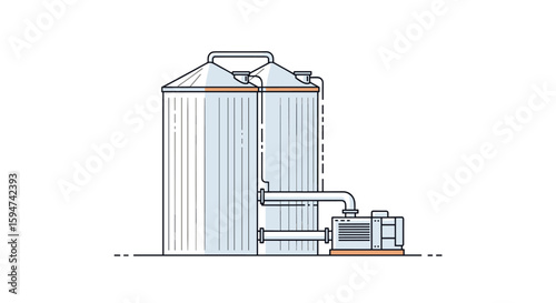 Industrial water storage tanks and pumping system for reliable water supply and distribution in agricultural and manufacturing operations