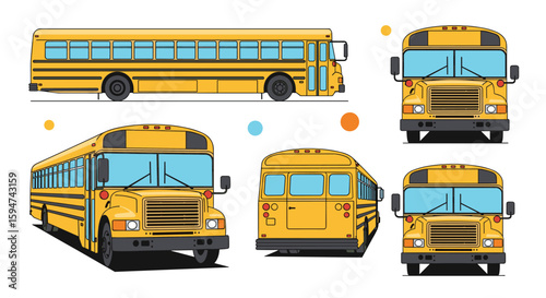 Capturing the iconic yellow school bus from multiple unique perspectives for educational purposes