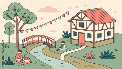 Relationships in minimal style, thoughtful mood - vector illustration