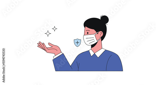 Protecting yourself and others from germs with a face mask and hand hygiene practices