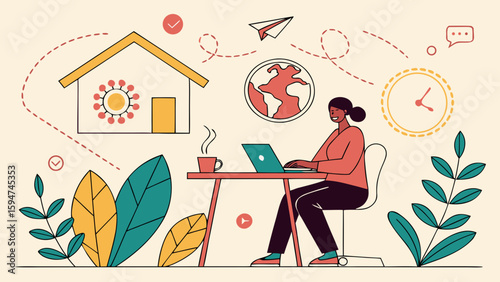 Modern gadgets in modern style, serene mood - vector illustration