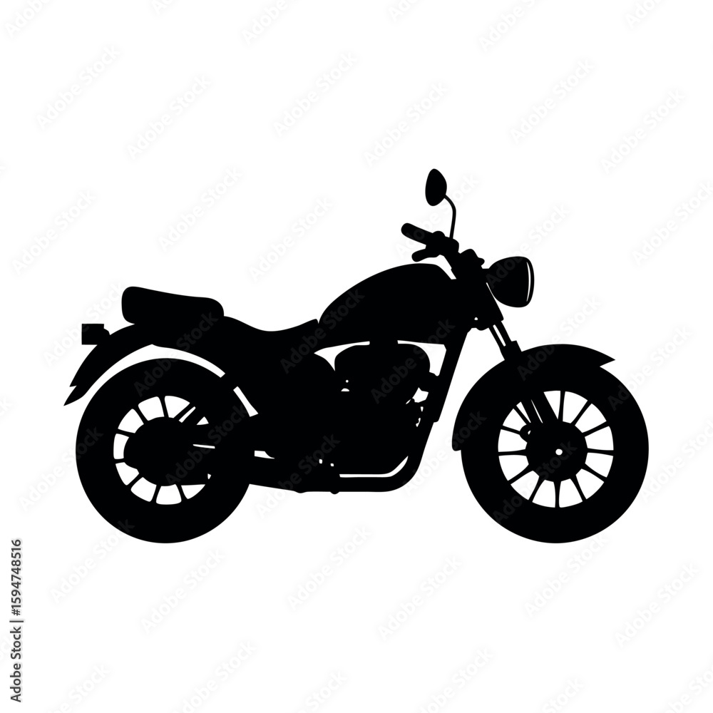 Obraz premium Classic motorbike with detailed body design Silhouette Vector illustration