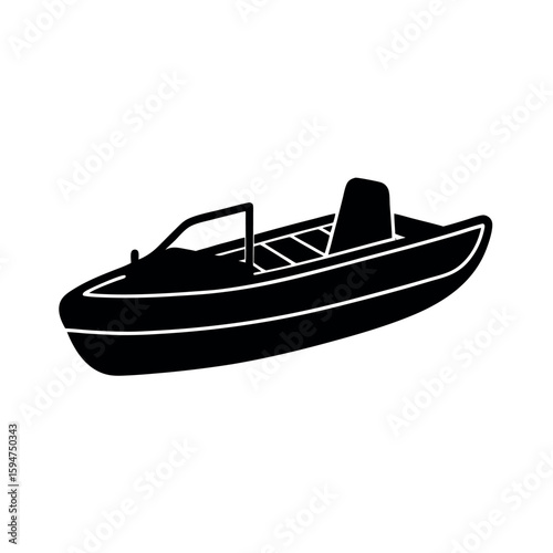Two seat pedal boat for lake or park rides Silhouette Vector illustration