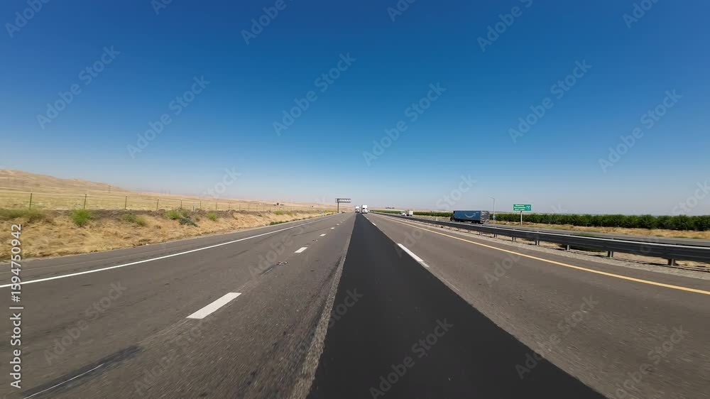 Central California Freeway 5 South and 580 Junction 04 Rear View Driving Plates USA Ultra Wide Central California Freeway 5 South and 580 Junction 04 Rear View Driving Plates USA Ultra Wide