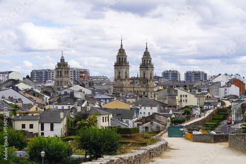vacation destinations, views from the city wall of Lugo in Spain