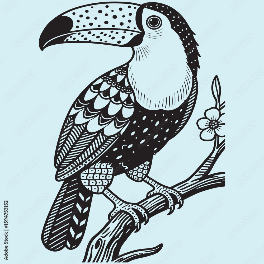 Obraz premium vector illustration of a toucan bird