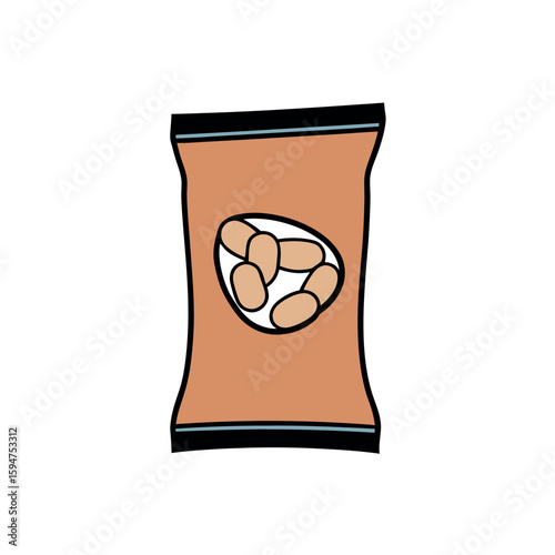 Pack of Dried Beans Vector Illustration for Plant Protein Grocery Design