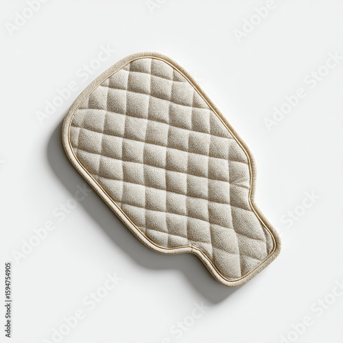 Quilted Beige Pot Holder Mockup Minimal Shadow diamond pattern