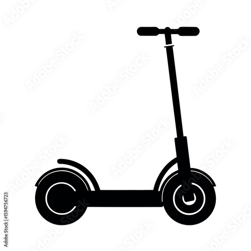 Personal Segway scooter with upright handlebar Silhouette Vector illustration