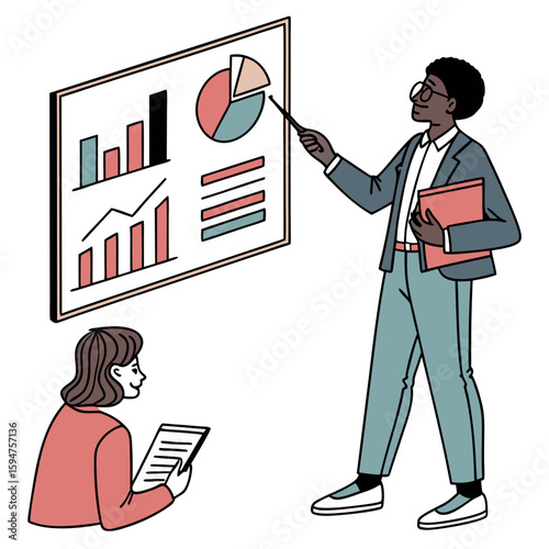 Businesspeople Reviewing Data Charts During Presentation