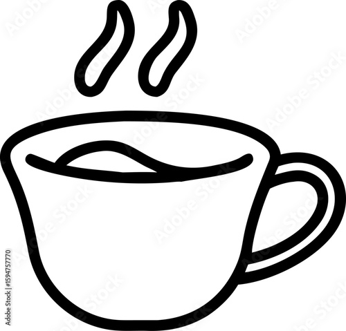 Steaming Coffee Cup Illustration: A minimalist illustration of a coffee cup, emitting wisps of steam, captures the simple pleasure of a warm beverage and a moment of pause.