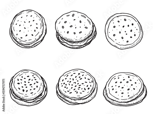 pita bread hand drawn illustration