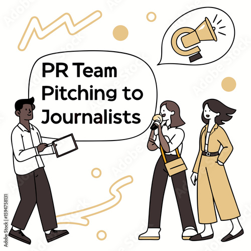 Diverse PR Team Pitching a Story to Journalists