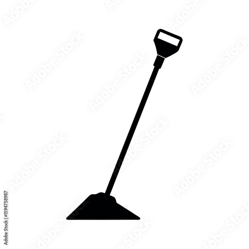 Soil tester tool for measuring ground conditions Silhouette Vector illustration