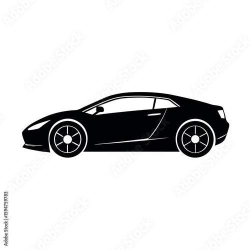 Sleek silhouette of a fast sports car design Silhouette Vector illustration