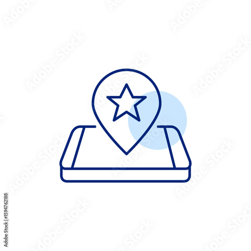 Map pin with star on phone. VIP member checkin. Premium location, favorite places saved. Pixel perfect, editable stroke vector icon Free Download Map pin with star on phone. VIP member checkin. Premium location, favorite places saved. Pixel perfect, editable stroke vector icon - GFXLoad
