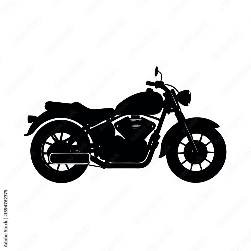 Sleek touring motorcycle with streamlined design silhouette vector illustration Sleek touring motorcycle with streamlined design silhouette vector illustration