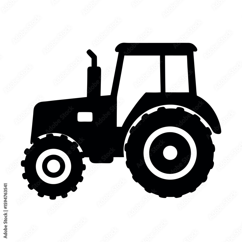 Obraz premium Excavation trencher machine for digging trenches Silhouette Vector illustration