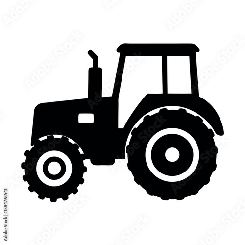 Excavation trencher machine for digging trenches Silhouette Vector illustration