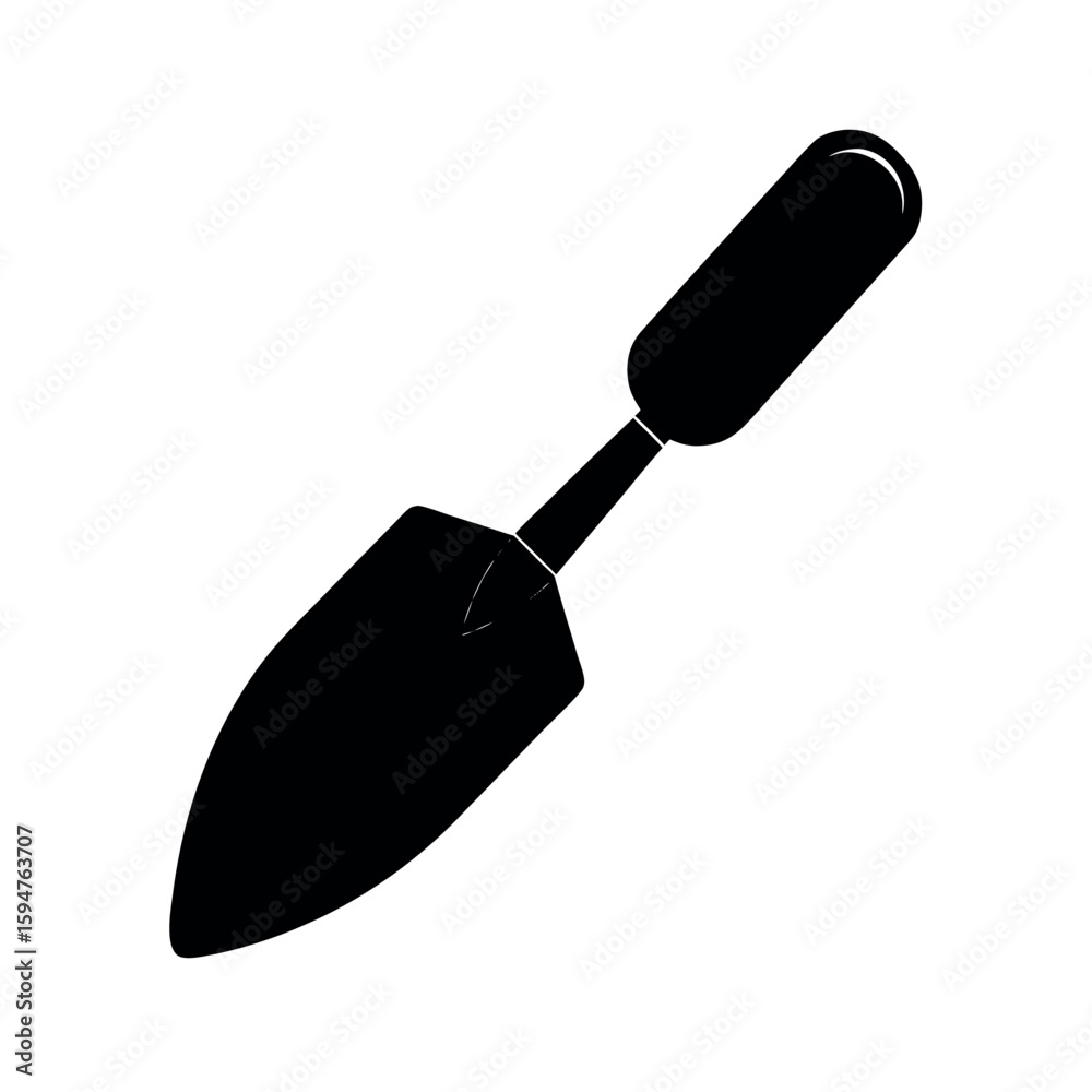 Small gardening trowel tool for planting Silhouette Vector illustration Small gardening trowel tool for planting Silhouette Vector illustration