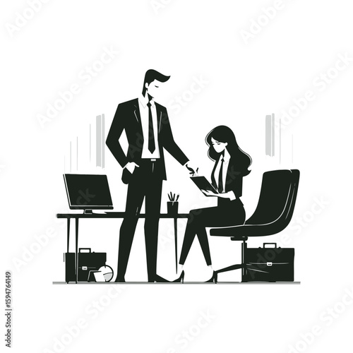 Business mentor guiding a young professional