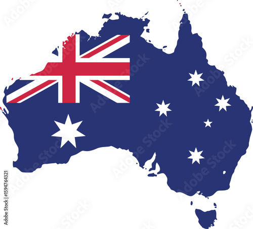 Australia map flag