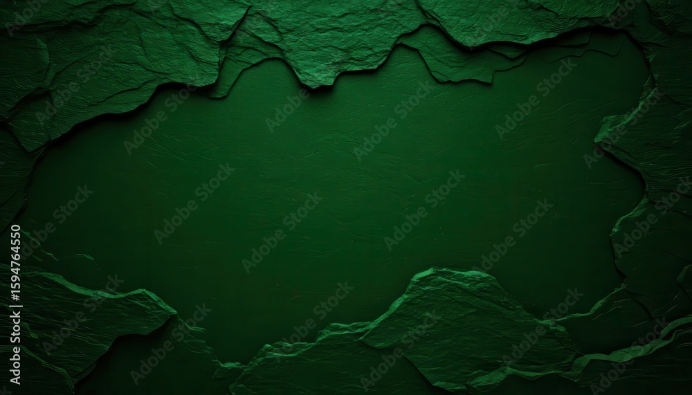 Obraz premium Deep Green Grunge Texture with Abstract Cracks