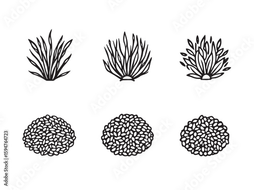 Rice grain food line sketch