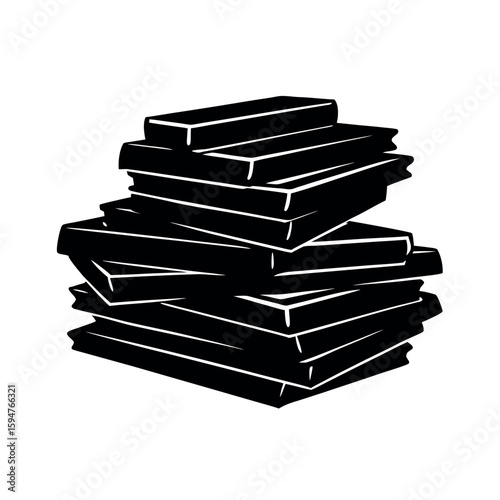 Pile of wooden planks ready for construction use Silhouette Vector illustration