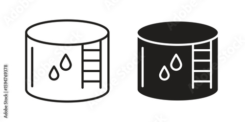 Water tank icon vector, solid illustration, pictogram isolated color editable