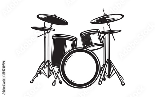 drum set isolated on white