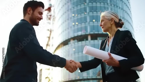 Business deal with city construction site.